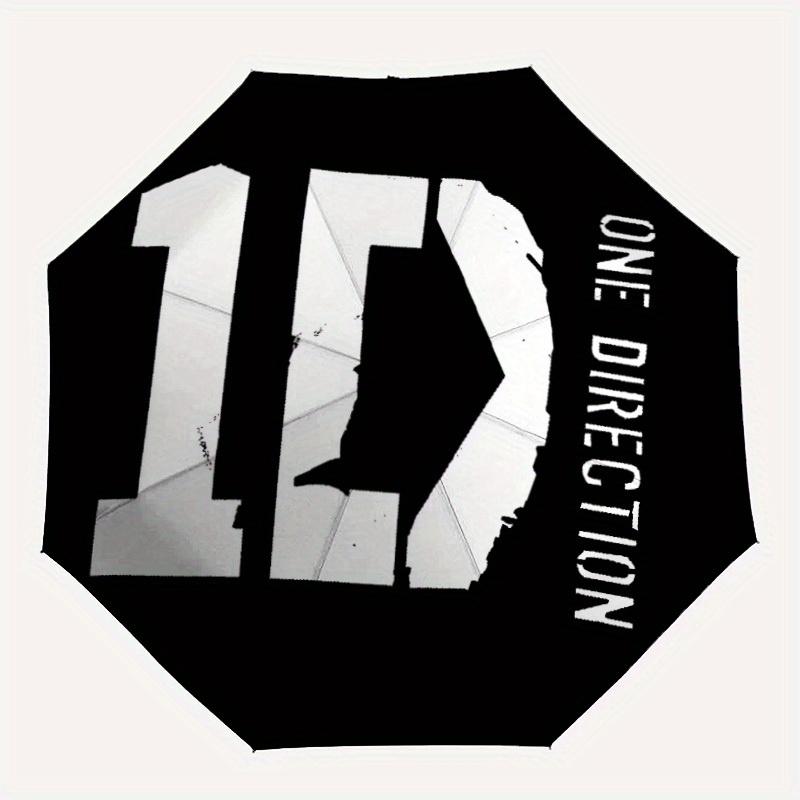 Parapluie Pliant Automatique Mignon Coupe-Vent One Direction avec Cadre Robuste en Fer, Parapluie de Voyage Compact Portable Utilisation Toutes Saisons Fêtes 0807058