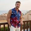Men's Workwear Lapel Button-Down Vest Shirt - Lightweight Sleeveless Top