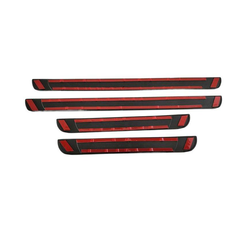 BGM1 4PCS Suitable For 2012-2022 Peugeot 208 Plastic And Stainless Steel Car Outside Door Sill Pedal Scuff Plate Decoration Cover