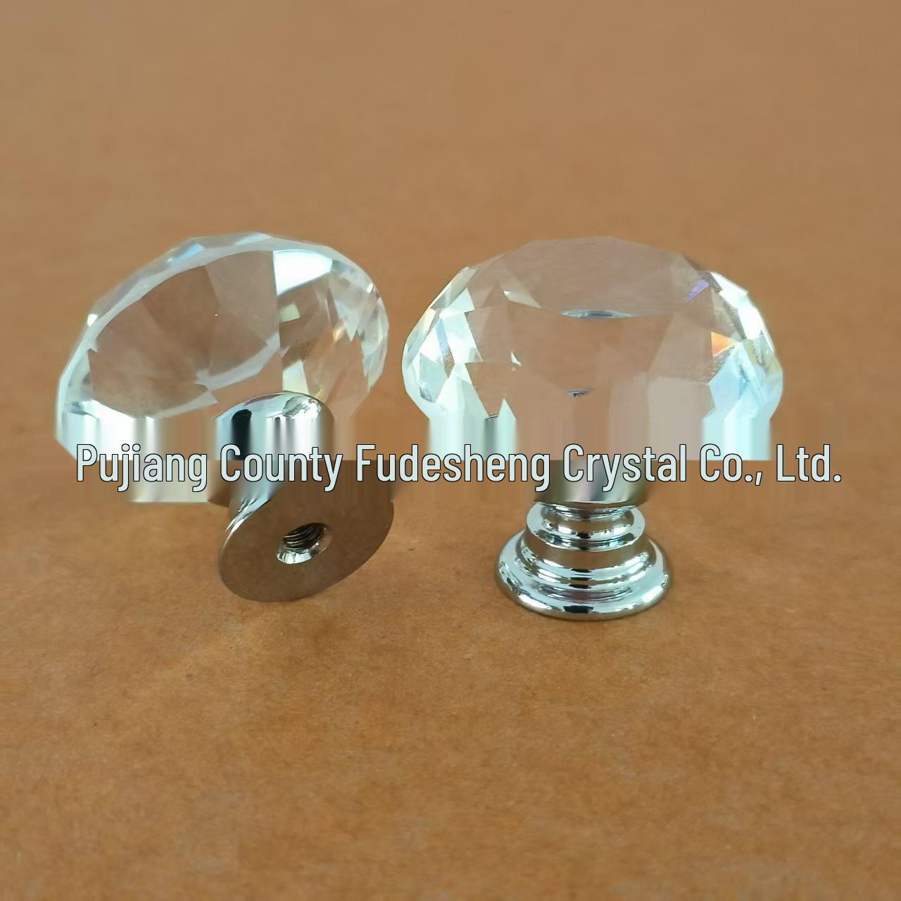 Многоцветная Роскошная Хрустальная Стеклянная 30-миллиметровая Ручка для Ящика Формы Алмаза с Одним Отверстием