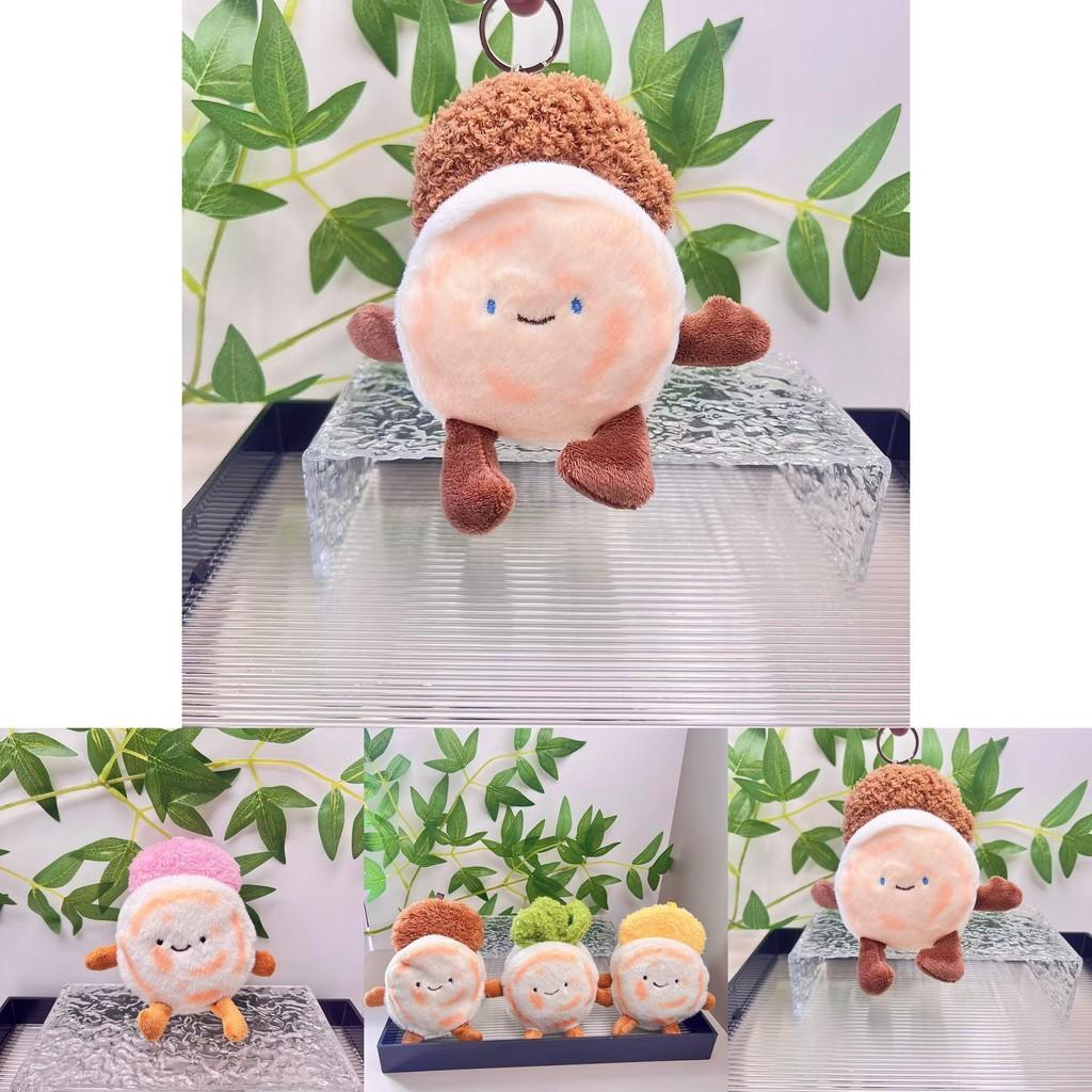 Cute Plush Pancake Food Doll Keychain Soft Pp Cotton Adorable Pendant Accessory