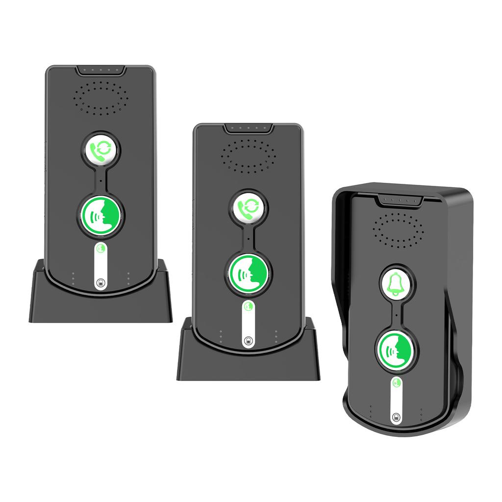 Wireless Doorbell Intercom Rechargeable Long Distance Smart Intercom Doorbells for Home Office Real Time Two Way