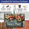 2D Flat 1pc 12"x8" Retro Floral Aluminium Wall Art with "Nana's Place" Quote - Vintage Grandma's Home Decor, Rustic Flower Design, Durable Metal Sign