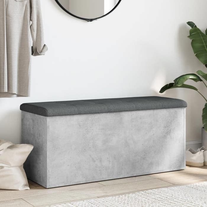 VidaXL Banc de Rangement, Coffre de Rangement avec Coussin, Organisateur de Vêtements Jouets Couloir Salon, Moderne, Gris 835057