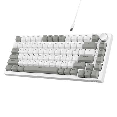 AK820 Kabelgebundene mechanische Tastatur AS Linear Rote Achse Metallknopf Weißes Licht 81 Tasten Hot-Swap-kompatibel Dichtungsstruktur TT 5-lagiger Schalldämpfer PBT-Tastenkappe