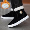Bottes de Neige d'Hiver Homme Décontractées à Enfiler Bottines Chaudes Fourrées Baskets Confortables Antidérapantes Plates Bottes Chaussures Homme