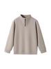 Unisex Half-Zip Cotton Knit Hoodie - Solid Color, Loose Fit for Spring & Autumn