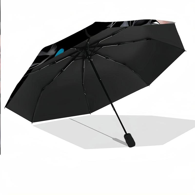 8-Rippen Automatikschirm, Muhammad Ali Design Faltbarer Schirm für Sonnenschutz Regen Schutz Reise