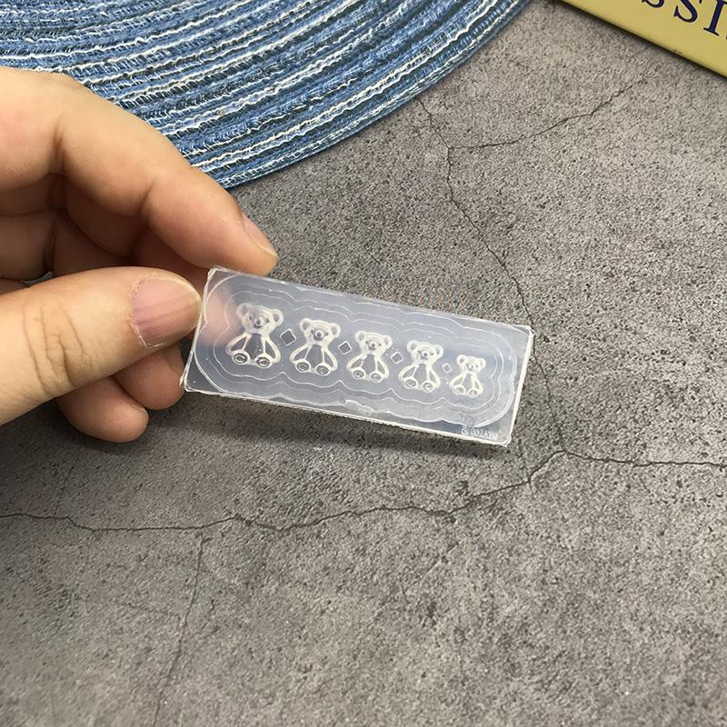 3D Bow Little Bear Silicone Nails Accessories Carving Mold Flowers Stamping Plate Nails Stencils Diy Gel Manicure Mould Tools