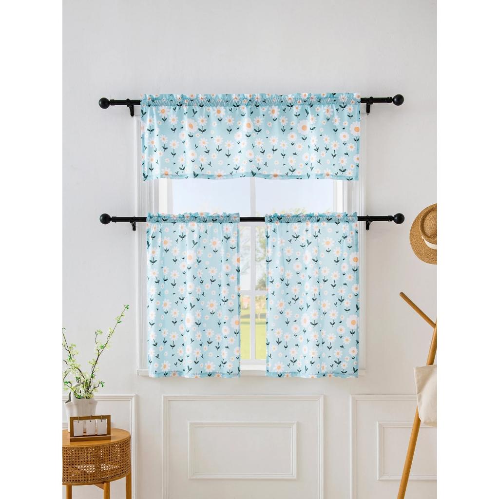 140 * 46CM (1 PCS) 68 * 60CM 60 * 91CM (2pcs) Série de flores pequenas cortinas de cozinha adequadas para cozinhas