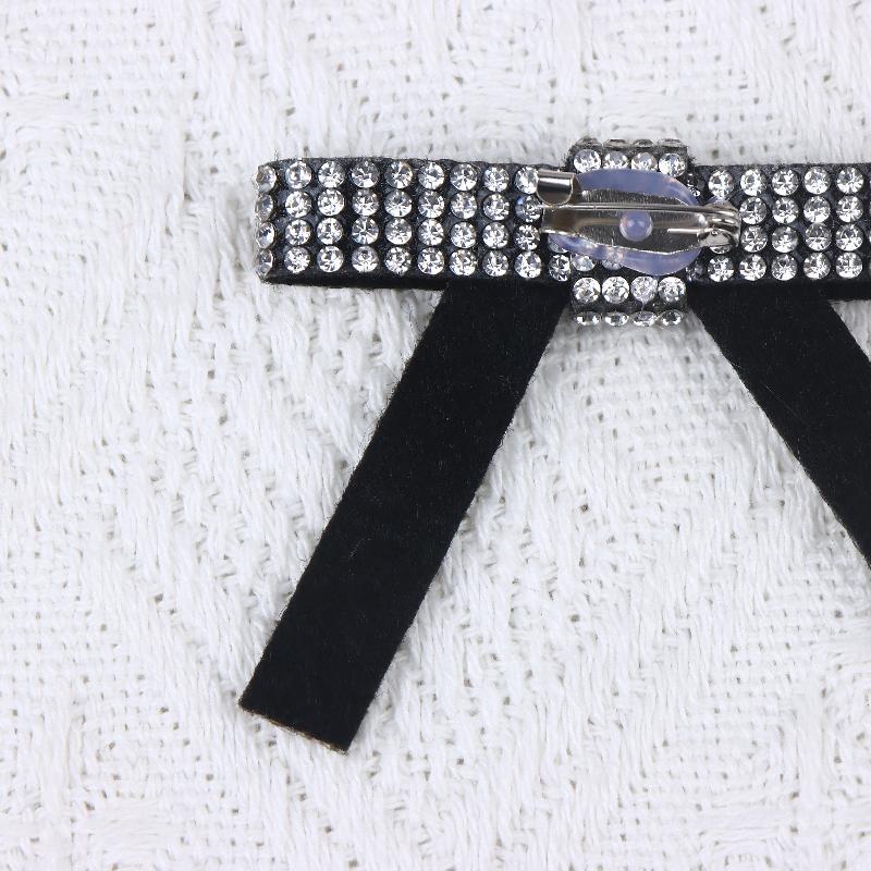 Handmade Pu Rhinestone Bow Brooches For Women Unisex Knot Pins Event Party New Vintage Gifts Backpack Decoration