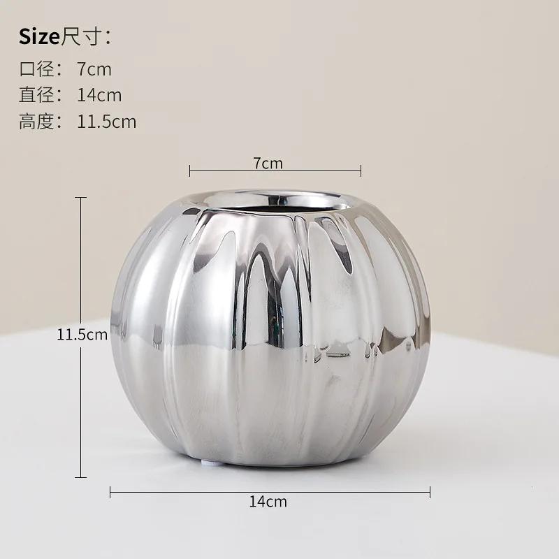 Table Decoration Pumpkin Flower Pot Ceramic Vase Decoration Home Decoration Dining Handmade Flower Material Bottle Pumpkin Vase