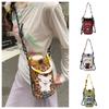 Cartoon Printed Water Bottle Bag Dopamine Style Shoulder Bag  Casual Style