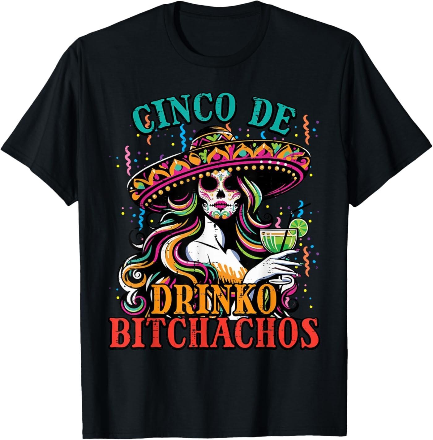 Cinco De Mayo Woman Sugar Skull Fiesta Party Mexican Women T-Shirt XL