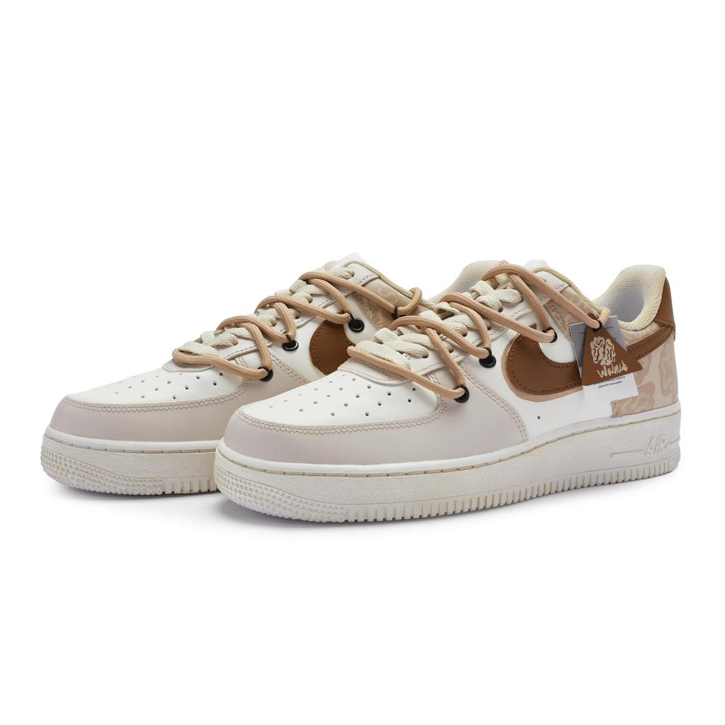 Nike Air Force 1 Slip Resistant Low top Skateboard Shoes GS Beige Brown DH2920-111(Team80-)