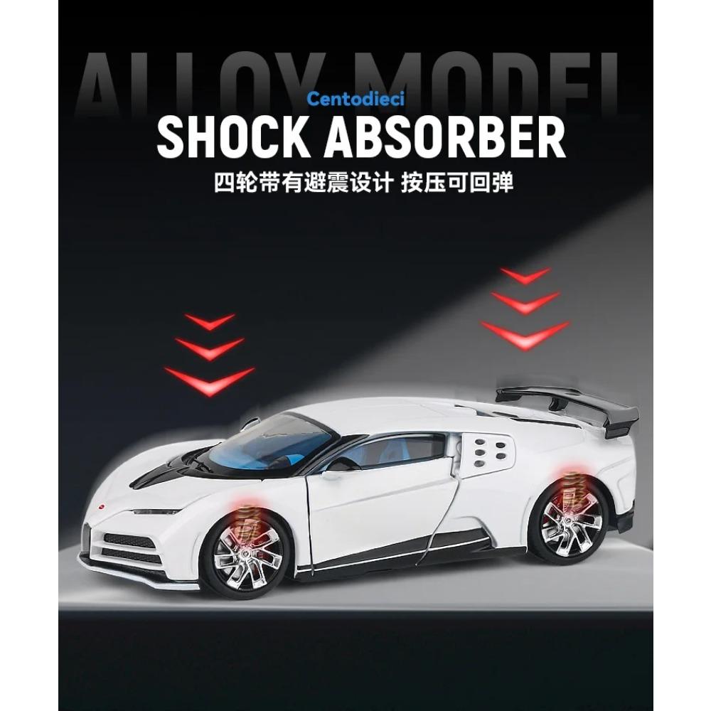 1/32 Bugatti EB110 Centodieci Legierung Automodell Druckguss Spielzeugfahrzeuge Stoßdämpfer Sound und Licht Sammlung Auto Spielzeug Geschenk