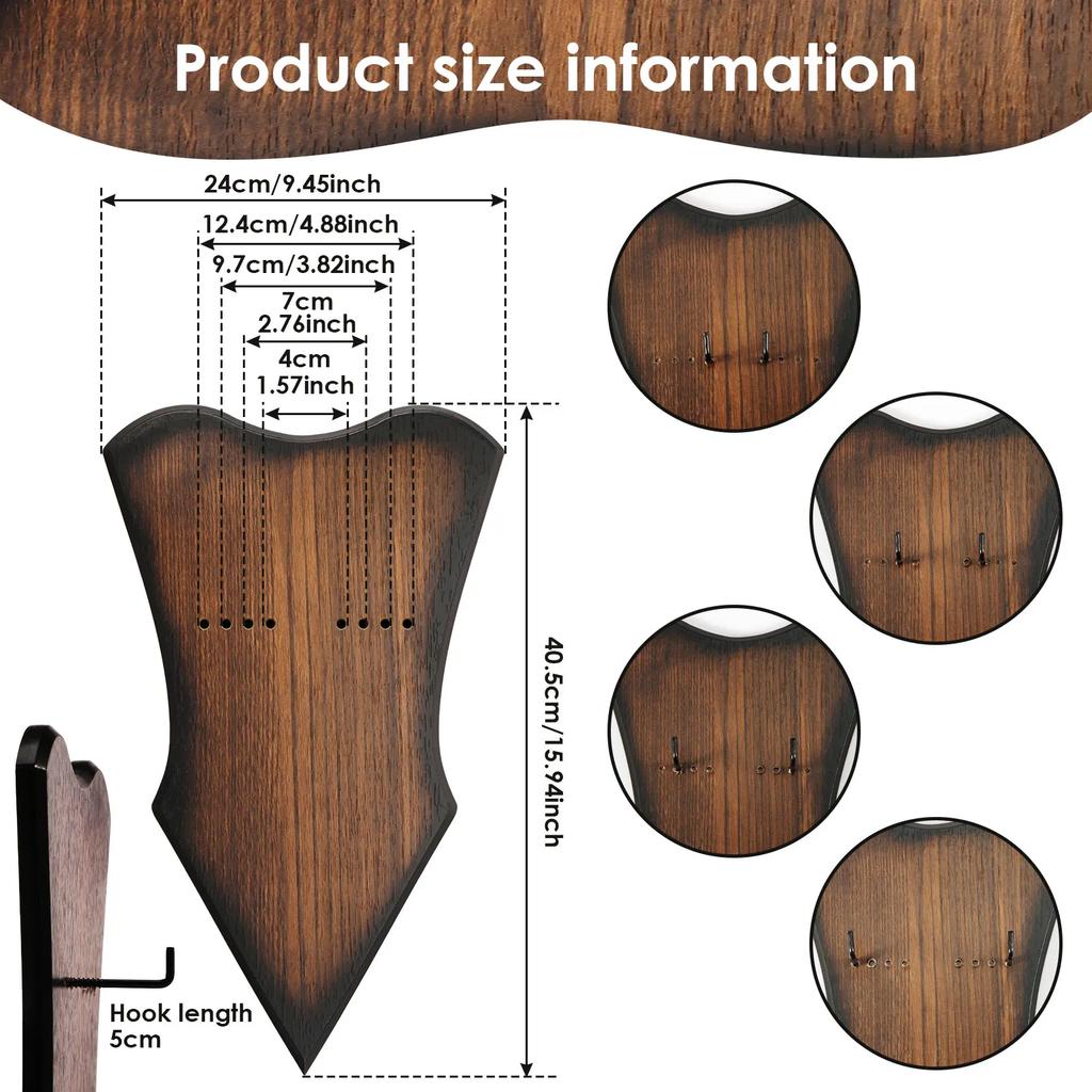 Adjustable Display Rack Wall Mount Sword Stand Multifunctional Wood Katana Holder Hook for Displaying Bow Dagger Axe Anime Prop