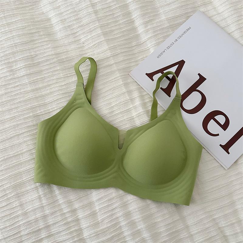 Milk leather comic breasts, seamless underwear, women's big breasts show small breasts, gather and close secondary breasts,anti-hanging jelly lift bra