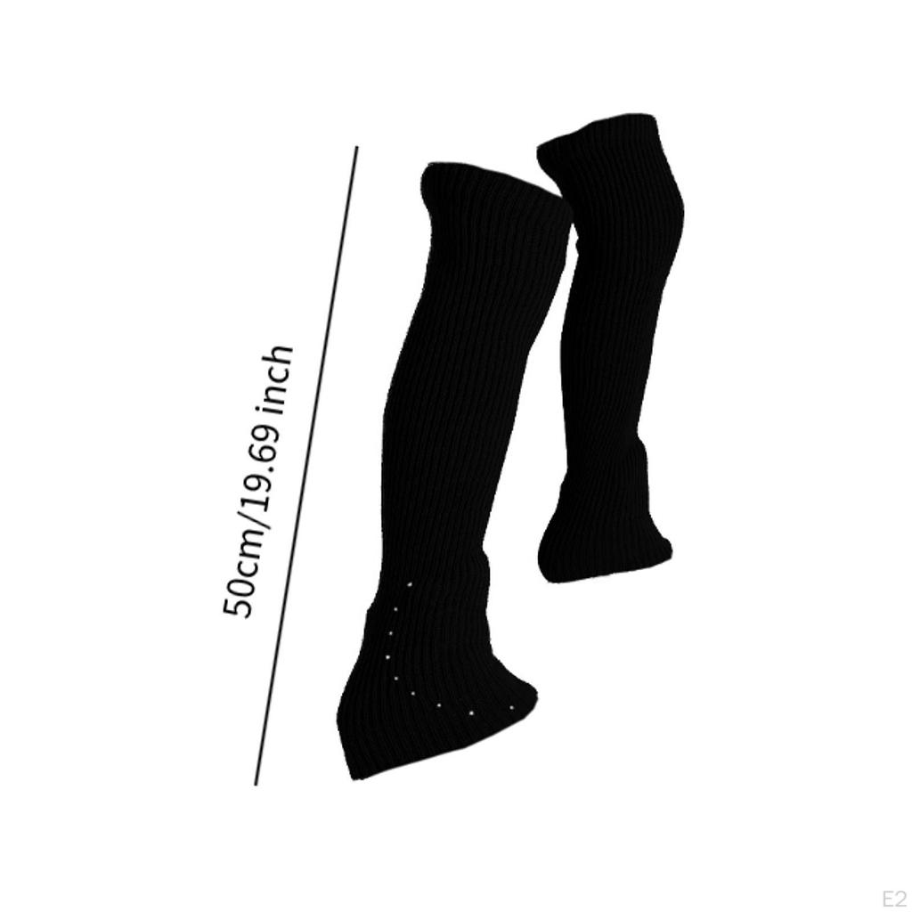 Scaldamuscoli da pattinaggio artistico Calzini alti senza piede Calzini morbidi leggeri Moda Decor Maglia lunga