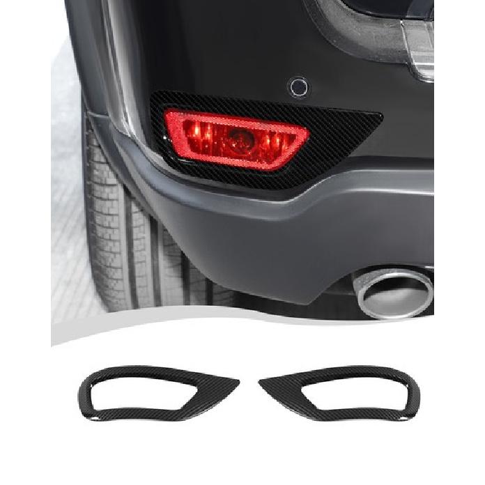 Carbon Fiber Rear Fog Light Tail Lamp Bezel Covers For Jeep Grand Cherokee 2011+