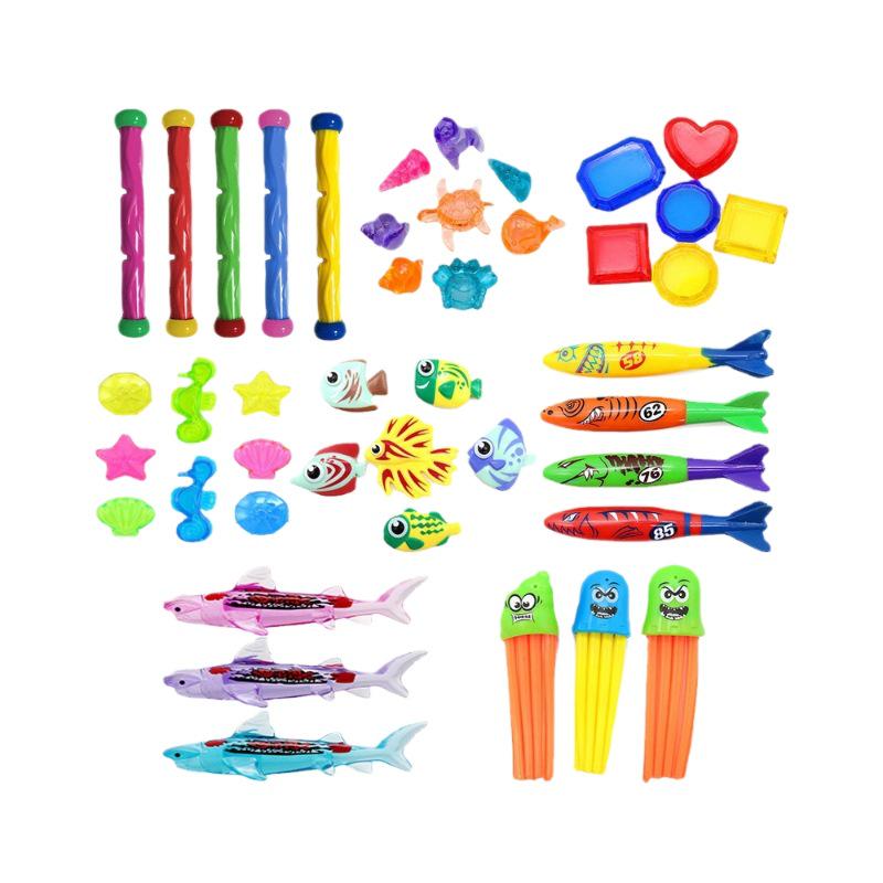 Cross-Border Diving Toy Set for Kids: Shark, Gem, and Fish Rings for Pool Fun