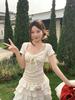 French Polka Dot Square Neck Bow Short-sleeved T-shirt Women's Summer New Pure Desire Sweet Girl Slim-fitting and Thin Top