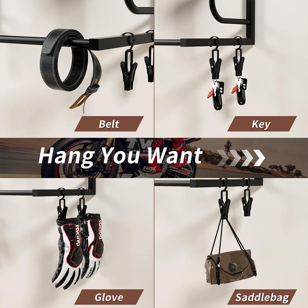 Soporte para Casco de Motocicleta Traje de Montar Soporte de Pared Doble Soporte para Cascos Placa de Montaje en Pared Estante de Exhibición Estante de Almacenamiento Accesorios para Moto