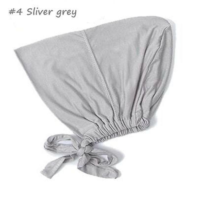 

Новая Мягкая Тюрбанная Шапка Внутренние Шапочки Хиджаба Подхиджабник Шапочка-Боннет Женский Платок на Голову Тюрбан 2025 серебряный серый