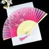 Bamboo Silk Art Craft Photo Prop Tool Folding Fan Hand Held Flower Fan Dance Hand Held Silk Fan