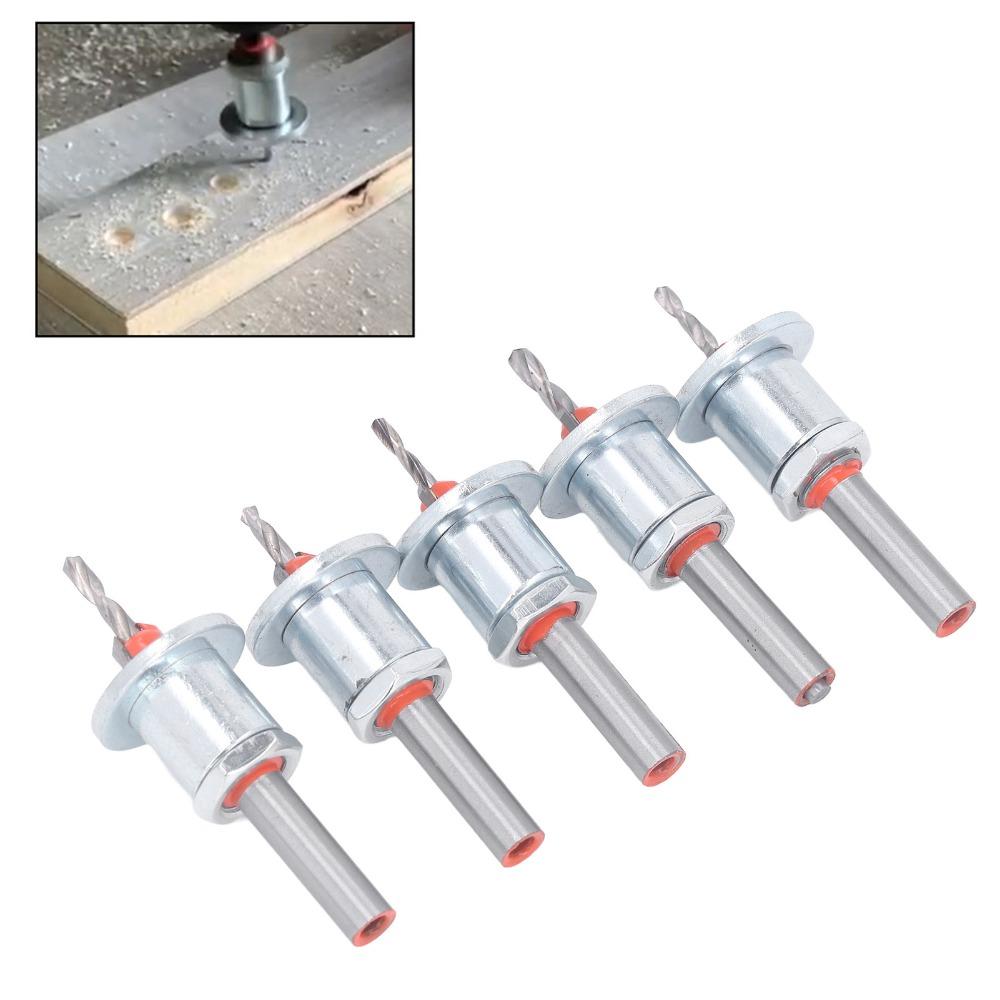 5pcs 8mm Round Shank Adjustable Countersink Bit 2.8-4mm Cone Size Counterbore  Bit  For Metalworking