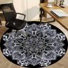 1PC Mandala Pattern Office Round Rug, Non slip, Soft and Durable Office Rug for Interior Decoration, Perfect for Office
