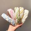 Dames Hoofdband Mesh Garen Kant Gedraaide Textuur Haarband Brede Rand Anti-slip Tanden Hoofdband Make-up Haaraccessoire