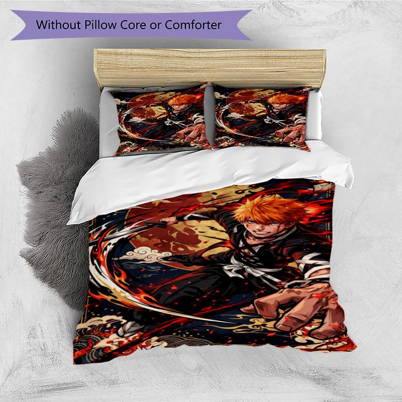 3pcs Duvet Cover Set (1*Duvet Cover + 2*Pillowcase, Without Core), Bleach Print Bedding Set, Bedroom Decor, All‑Season, Gift