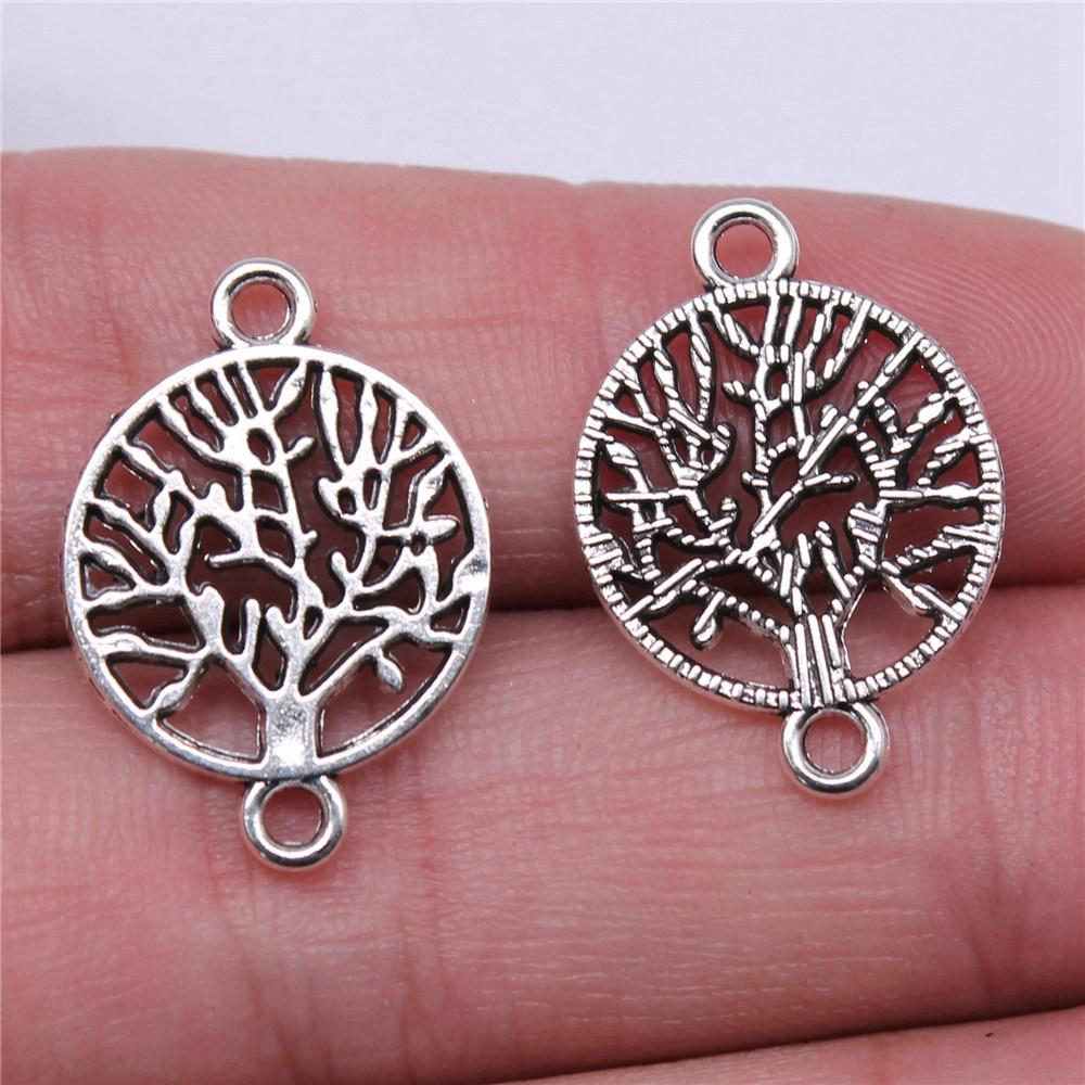 Charms Round Tree Of Life Pendants Vintage Jewelry Supplies QC109