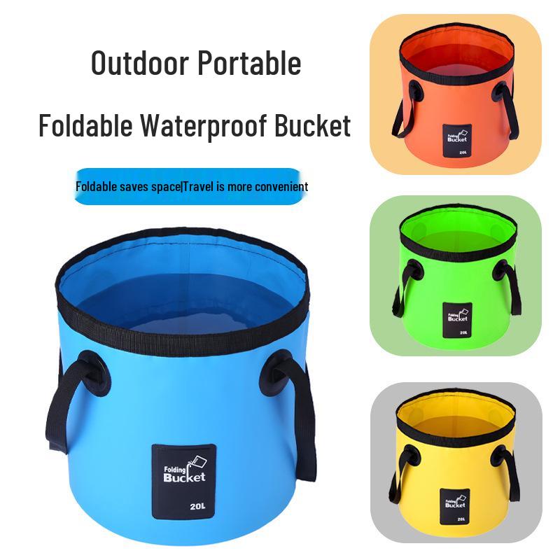 Multipurpose Outdoor PVC Folding Bucket for Water Storage, Fishing, Car Wash, and More