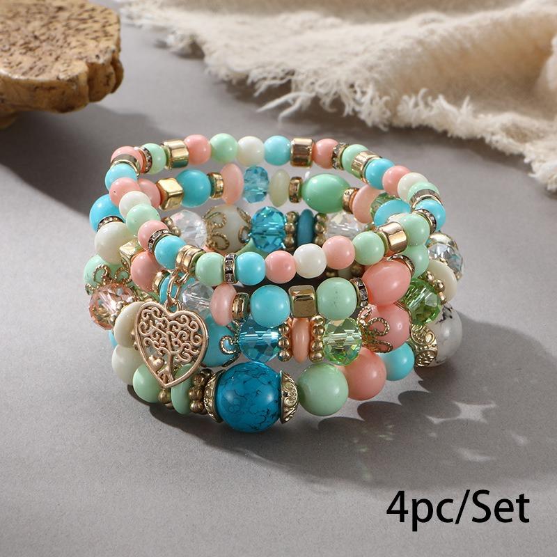 Bohemian bracelet creative tassel multi-layer beaded bracelet