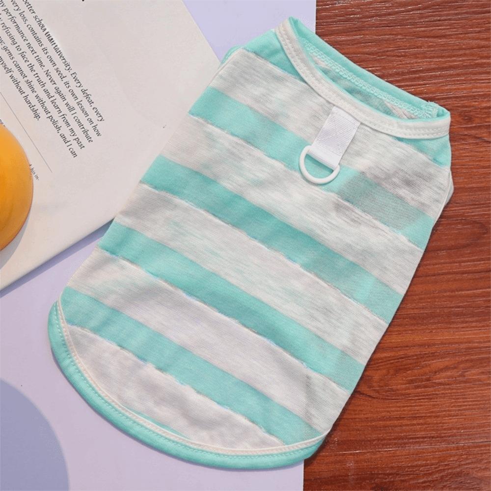 Striped Cat Sunscreen Vest Breathable Dog Summer Clothes Dog Traction Suit Indoor Outdoor