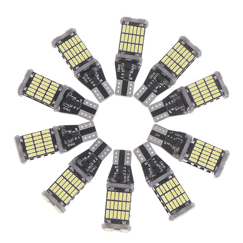 10Pcs White 45 SMD 4014 T15 W16W LED Car Reverse Back Light Bulb 6000K