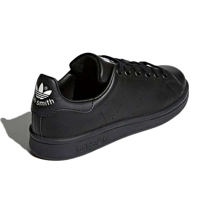adidas Originals STAN SMITH J Abrasion Resistant Low Top Kids' Skateboarding Shoes Black Teenagers M20604