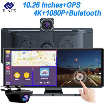 Dashcam Auto Dvr GPS WIFI 4K 10,26 Zoll 2160P 1080P Doppelobjektiv Vorne Hinten Nachtsicht 170 ° Bluetooth Audio