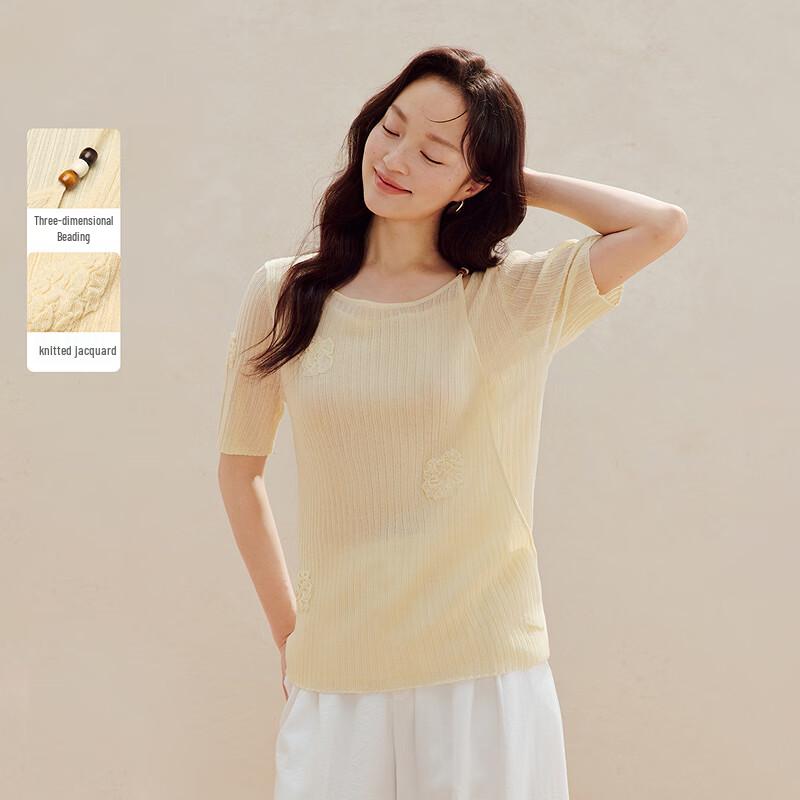 INMAN Bohemian Short Sleeve Knit Top M