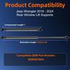 Qty (2) Rear Window Lift Support Compatible with Jeep Wrangler 2018-2024, Gas Shock Spring Replace OE# 68282670AA