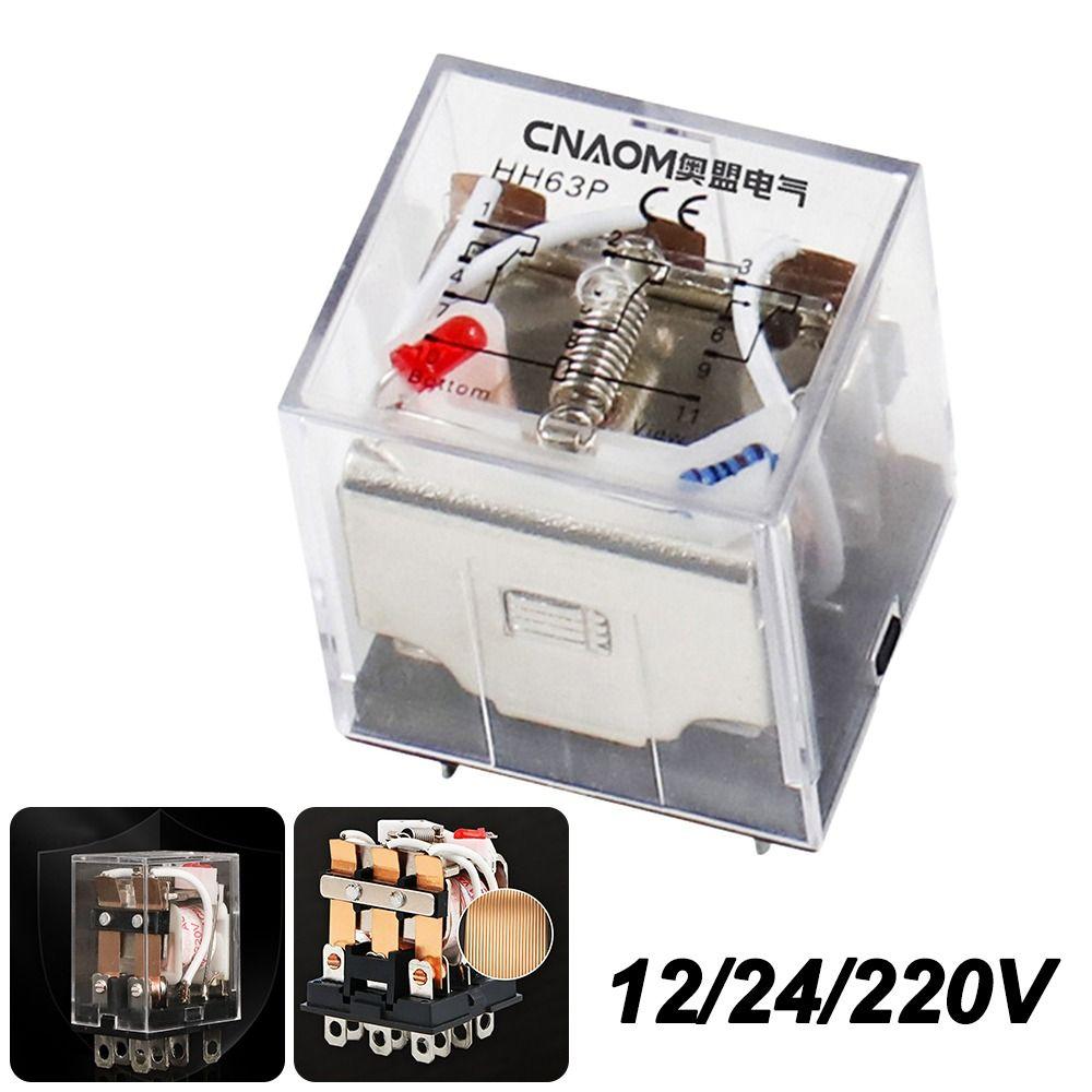 Industrial HH62P Power Relay High Current 12/24/220V Electromagnetic Relay Universal DPDT Relay Electronics