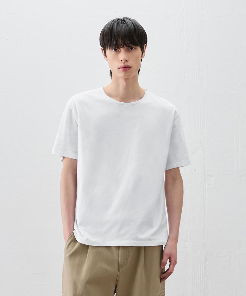 DRAW FIT Minimal Crew Neck Half T-Shirt [3 Colors]
