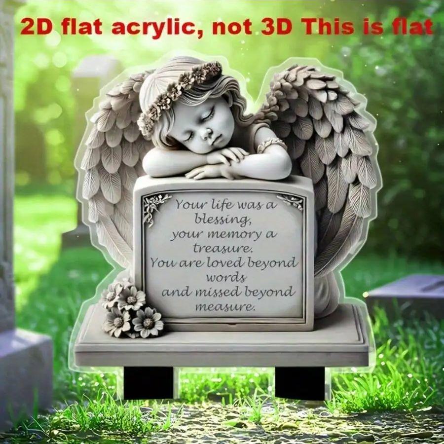 1 classic angel commemorative plaque, ground installation, weather resistant outdoor decoration, Easter commemoration