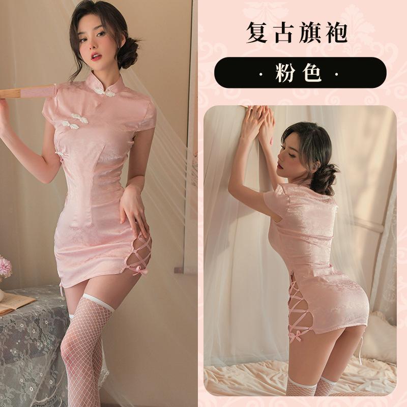 Pillow whisper erotic lingerie vintage jacquard sexy classical cheongsam uniform temptation pajamas hot passion suit