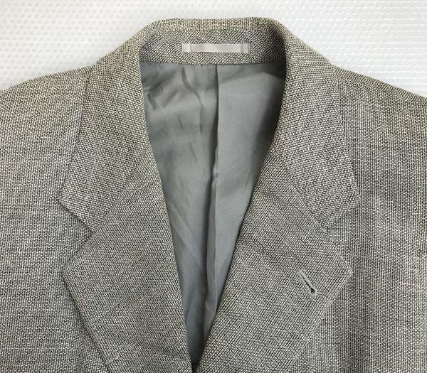 Lanvin STUDIO Wełna Len Wiosna Lato Marynarka Krawiecka R52-47 Męska L Jasnoszara Na Pół Podszyta cBH627(UŻYWANY)