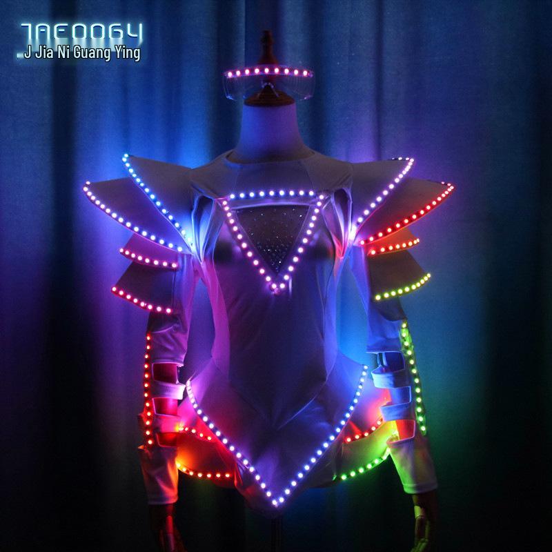 

LED Luminous Skirt & Glasses Set for DJs and Singers - Women s Performance Costume S
