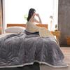 Thick 3-Layer Fleece Blanket Bed Sofa Couch - Solid Color Soft Plush Throw Winter Fall Season