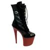 20Cm autumn and winter round head black red sole knight boots adhesive sole thin fashion low tube women's fashion